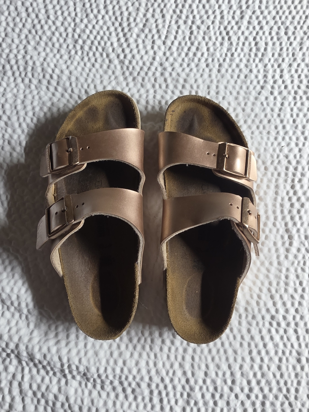 Birkenstock Women's  Double-Strap Sandals in Rose Gold Metallic
